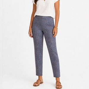 J McLaughlin Geometric Print Ankle Pant Pull On Size L Stretch Travel Comfort